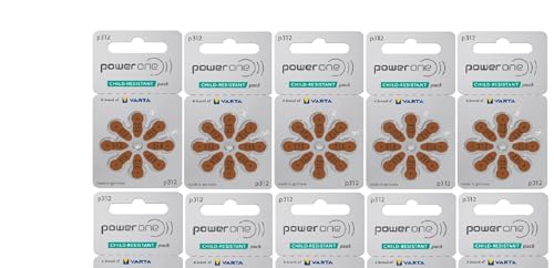 Power One Size 312 Hearing Aid Batteries (80 Batteries) 312 (80 Count)