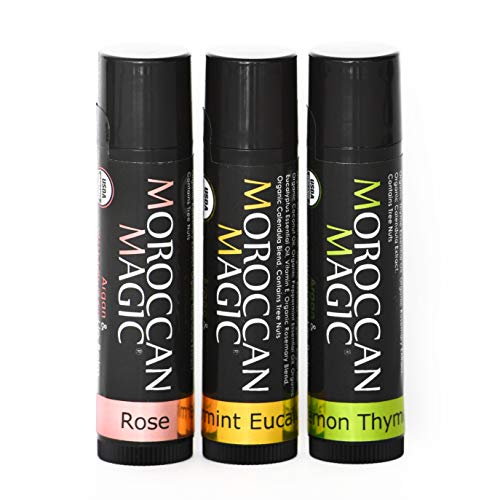 Moroccan Magic Organic Lip Balm Variety Moisturizing & Hydrating 3 Pack 3 Piece Variety Pack