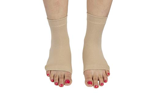 PRO 11 WELLBEING- Men And Women's Compression Ankle Sleeves (Nude, Large) Nude
