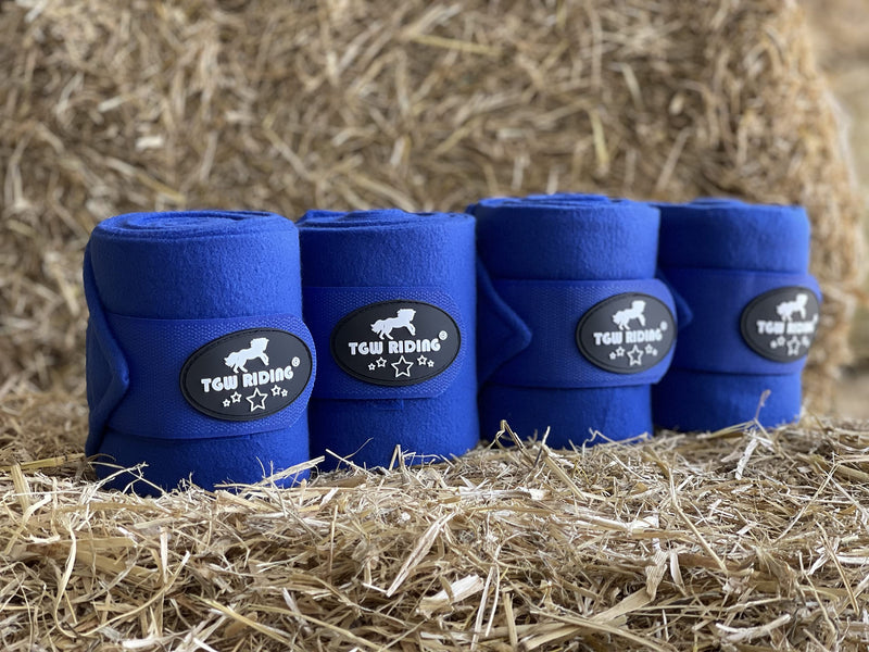 TGW RIDING Horse Polo Leg Wraps, Horse Leg Wraps, Horse Fleece Bandages,4-Pack Royal Blue - BeesActive Australia