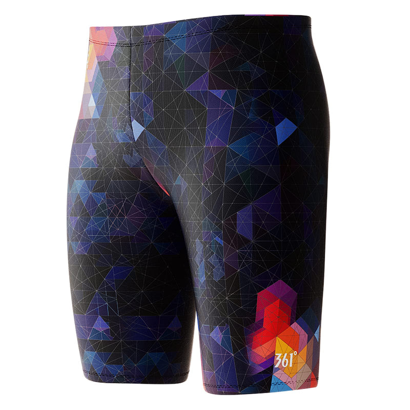 361° Swim Jammers for Men, Pro Racing Training Swimsuit, Chlorine Resistant Endurance Mens Swim Suit Swimwear Tech Pant Black X-Large