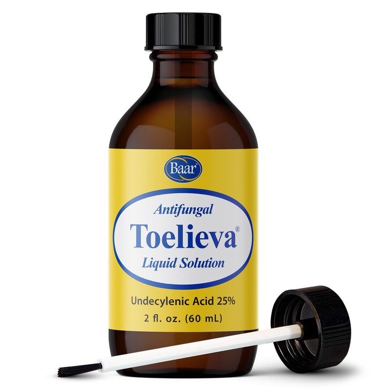 Baar Products - Toelieva Antifungal Liquid Solution - 25% Undecylenic Acid, Organic Olive Oil, Grapefruit Seed Extract - Maximum Strength - Fights Fungus Under & Around Toenails - 2 oz - BeesActive Australia