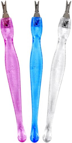 3 Pack Cuticle Pusher and Trimmer Set, Stainless Steel Cuticle Remover Tools, Dead Skin Fork Cleaner, Professional Manicure Pedicure Nail Care Kit for Home Salon Use