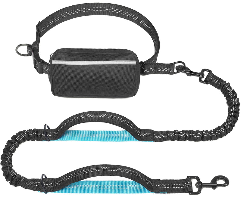iYoShop Hands Free Dog Leash with Zipper Pouch, Dual Padded Handles and Durable Bungee for Walking, Jogging and Running Your Dog (Large, 25-120 lbs, Black) Large - BeesActive Australia