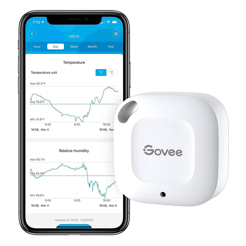 Govee Bluetooth Hygrometer Thermometer, Wireless Thermometer, Mini Humidity Sensor with Notification Alert, Data Storage and Export, 262 Feet Connecting Range 1