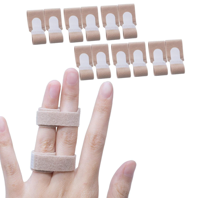 Finger Buddy Wraps, 12 PCS Finger Loops Tapes for Broken, Jammed, Swollen Finger or Dislocated Joint, Splints Brace for Pinky Ring Middle Index Trigger Finger, Toe Strap Bandage Beige 12 Count (Pack of 1) - BeesActive Australia
