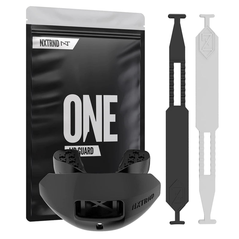 Nxtrnd One Football Mouth Guard, Breathable Mouthpiece, 2 Straps Included, Fits Adult & Youth (Black) Black - BeesActive Australia