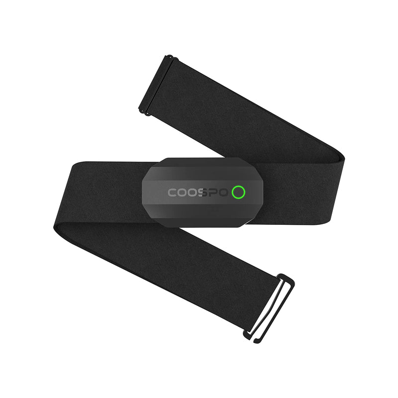 COOSPO Bluetooth Heart Rate Monitor Chest Strap H808S, ANT+ BLE HR Monitor Chest, HRM IP67 Waterproof, 300H Battery Life Black