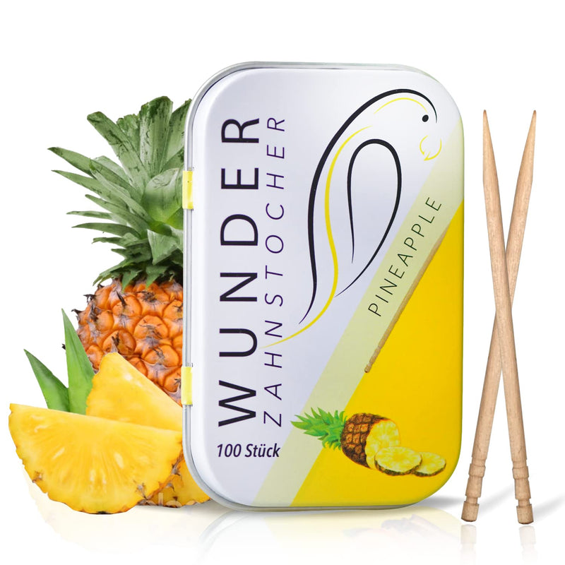 Wonder Toothpick - Flavoured toothpicks - Stop Nail Biting - Fresh Breath with Flavoured toothpicks - Teeth Cleaning to go - Sugar-Free, Vegan Pineapple - Ananas - BeesActive Australia