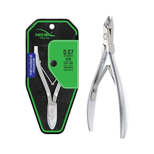 NGHIA Cuticle Nipper - D-07 JAW 16 | Stainless Steel | Durable and Sharp | Ergonomic Design | Grey Plated | Ideal for Salons and Home Use Jaw 16 (6.5 - 7.5 mm)