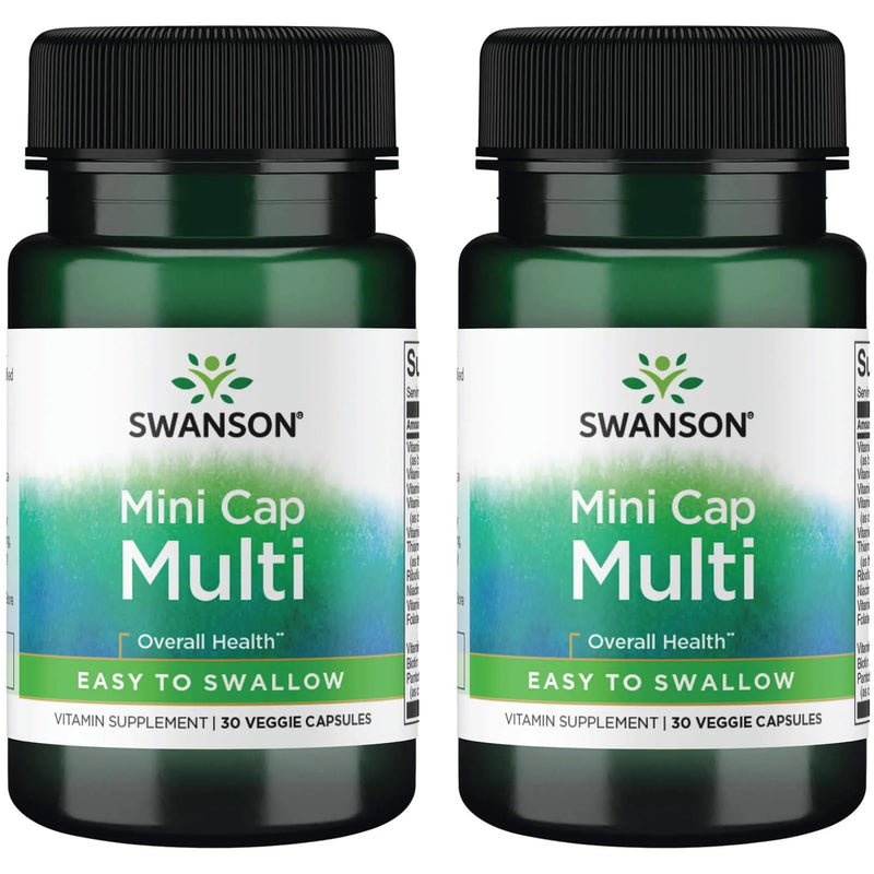 Swanson Daily Multivitamin Without Minerals 30 Veg Capsules, 2 Pack | Nutritional Insurance for Your Daily Needs, Delivers All 13 Essential Vitamins, Supports Bones and Cardiovascular Health