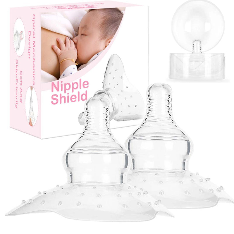 2 Pack Nipple Shields for Nursing Newborn 20mm, Nippleshield for Breastfeeding Nursing Mothers with Inverted & Sore Nipple with Carrying Case - BeesActive Australia