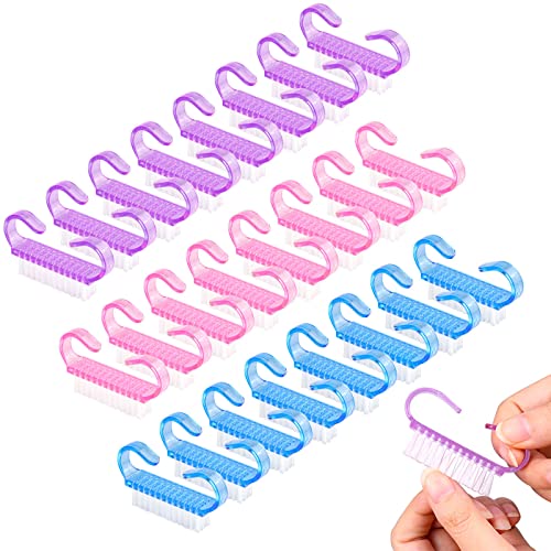 RETON 24 Pcs Handle Grip Nail Brush, Multicolor Fingernail Cleaning Brushes