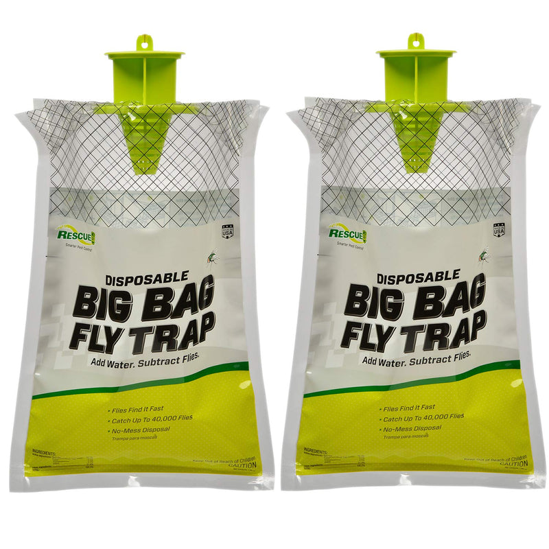 RESCUE! Big Bag Fly Trap – Disposable, Outdoor Use - 2 Traps 2 Pack - BeesActive Australia