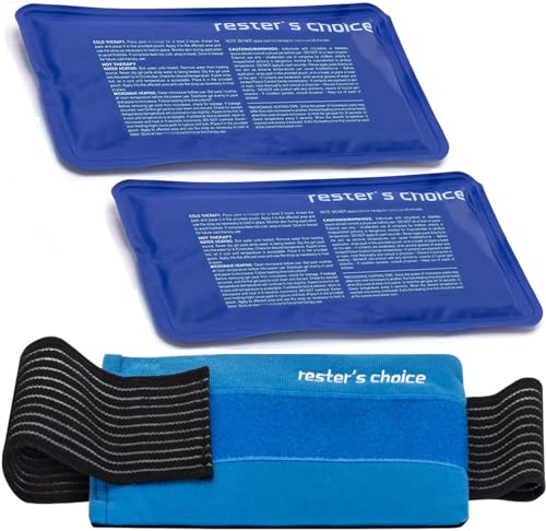 2 Soft Gel Ice Packs for Injuries Reusable with Extra Comfy Adjustable Cold Pack Wrap, Flexible Hot and Cold Compress 5x9 Inch (Pack of 2)