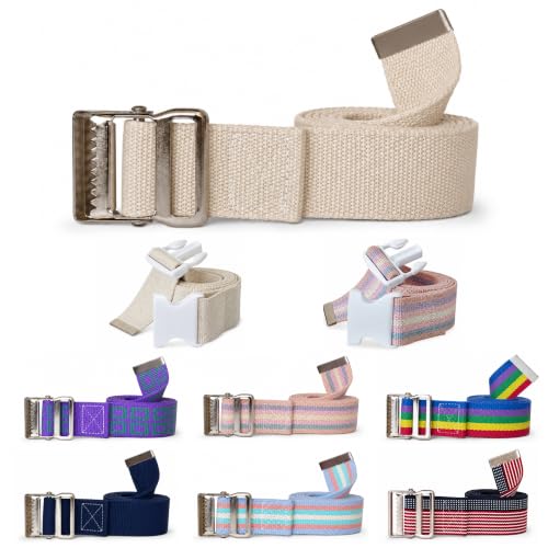 NYOrtho Metal Buckle Gait Belt - Adjustable Machine Washable Strong and Durable Material Latex Free, Natural, 60" 60 Inch
