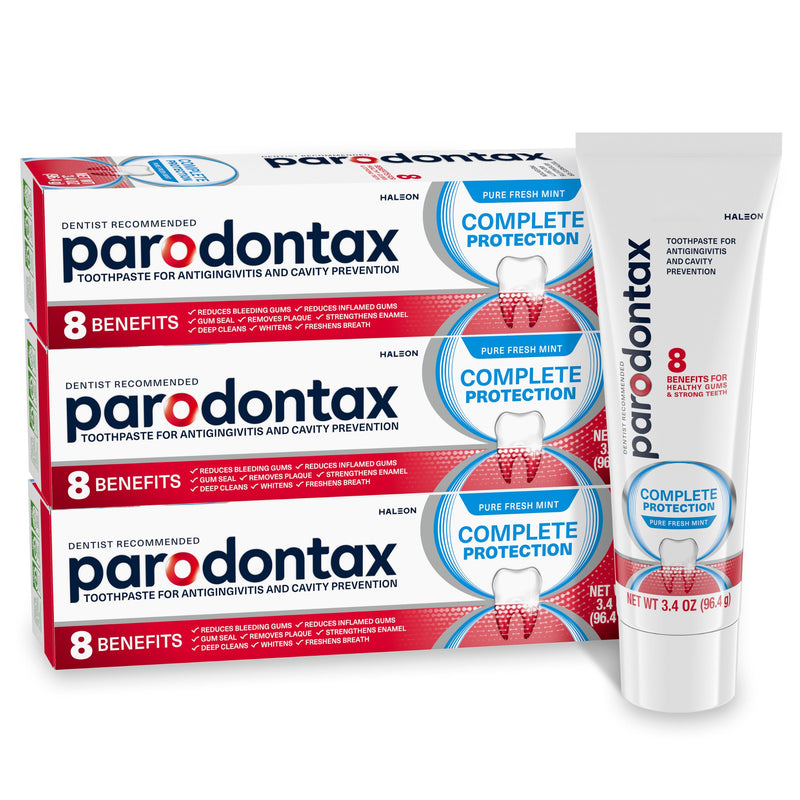 Parodontax Complete Protection Toothpaste, Pure Fresh Mint, 3.4 oz x 3 3.4 Ounce (Pack of 3)