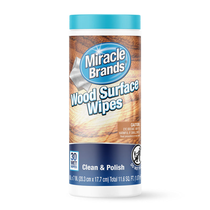 MiracleWipes for Wood Surfaces, Remove Dirt and Grime Buildup, Clean, Protect, and Polish Cabinets, Furniture, and Wood Floors, Great for Kitchen and Bathroom Cleaning Support - 30 Count 30 Count (Pack of 1) - BeesActive Australia