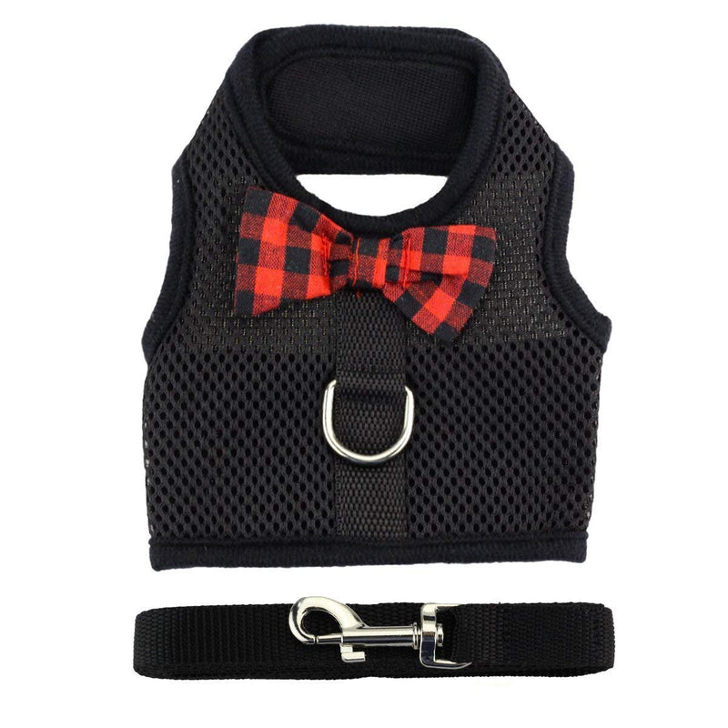 Rabbit Harness with Leash Adjustable Soft Mesh Vest Harness for Bunny Kitten Guinea Pig Rat (L, Black) L - BeesActive Australia