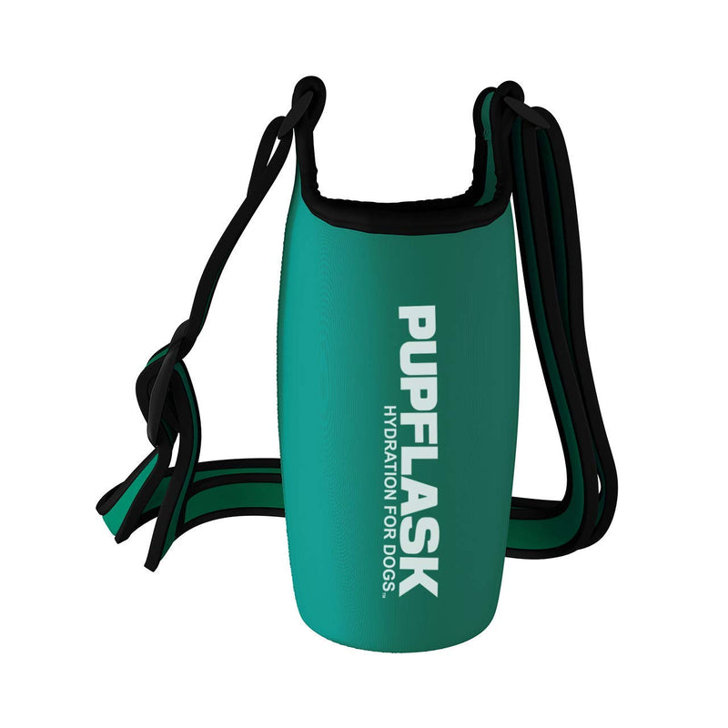 Tuff Pupper PupFlask Insulated Neoprene Dog Water Bottle Holder Sling with Wide Adjustable Shoulder Strap, Great for Travel, Walking, Hiking, Portable Pet Water Bottle Holder (27 OZ, Quetzal Green) 27 OZ - BeesActive Australia