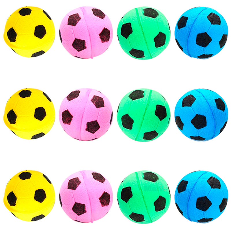 CoCoo Sponge Cat Balls, 1.5 - Inches, Soft Foam Soccer Balls for Exercise and Interactive Activity, Sturdy, Bouncy Balls for Feline (12 Pieces) Sponge Soccer (12 Pcs) - BeesActive Australia