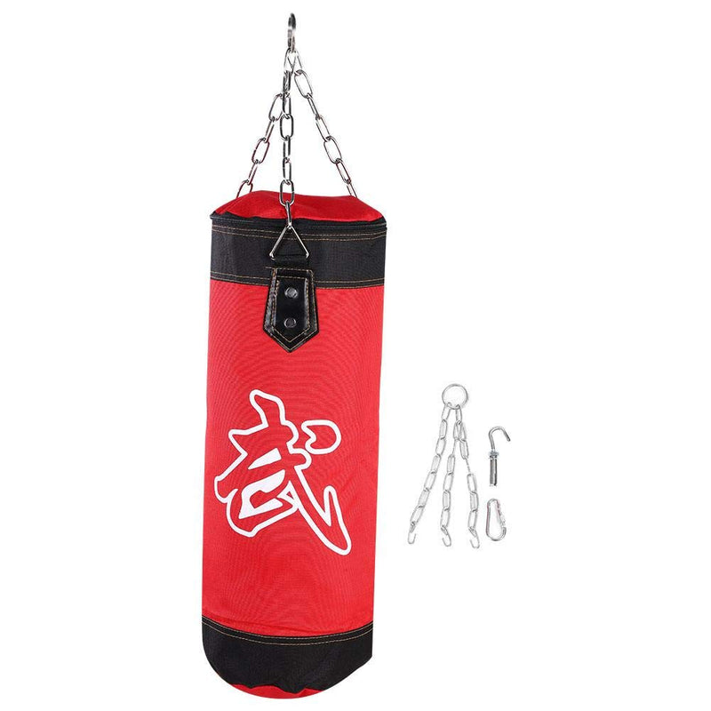 Adult Boxing Punching Bag Set, Unfilled Heavy Training Kick Bag for Muay Thai Hook Kick Sandbag Fight Karate RED 60CM