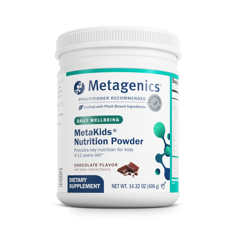 Metagenics MetaKids Nutrition Powder - Kids Multivitamin Powder with Prebiotics, DHA, Protein & Amino Acids* - Complete Protein - Non‑GMO, Gluten‑Free Chocolate 14.32 Ounce (Pack of 1)