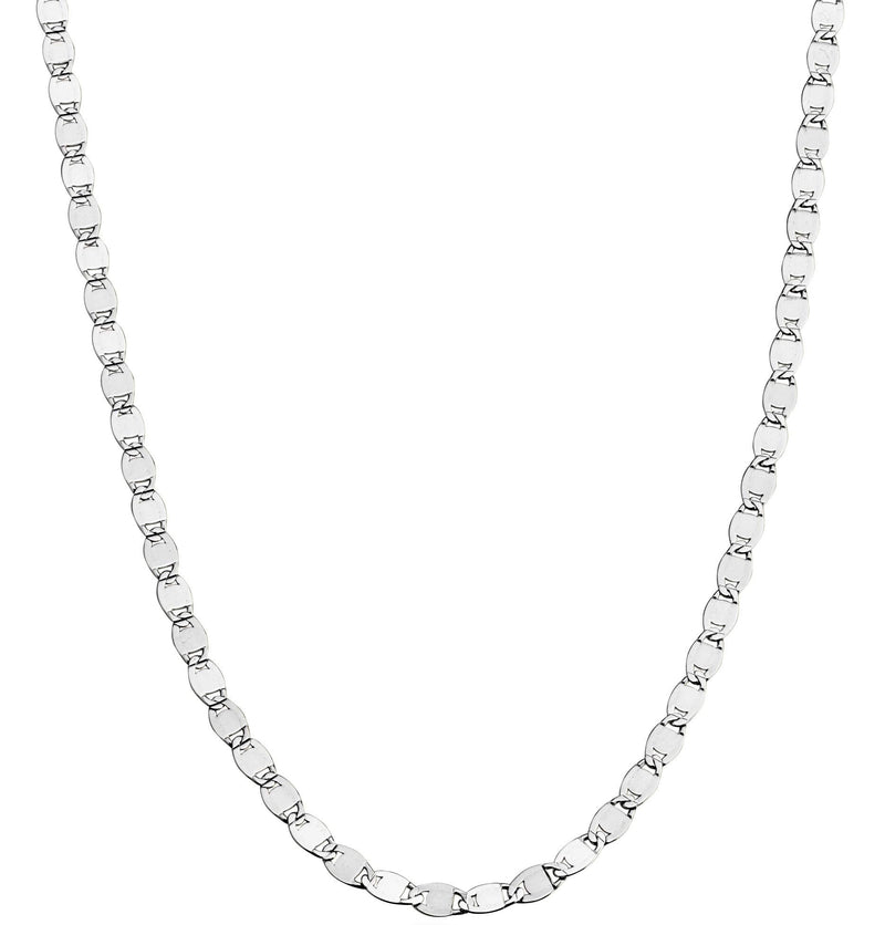 Miabella 925 Sterling Silver Italian Sparkle Mirror Link Chain Necklace for Women Teen Girls, Made in Italy Length 26 Inches - BeesActive Australia