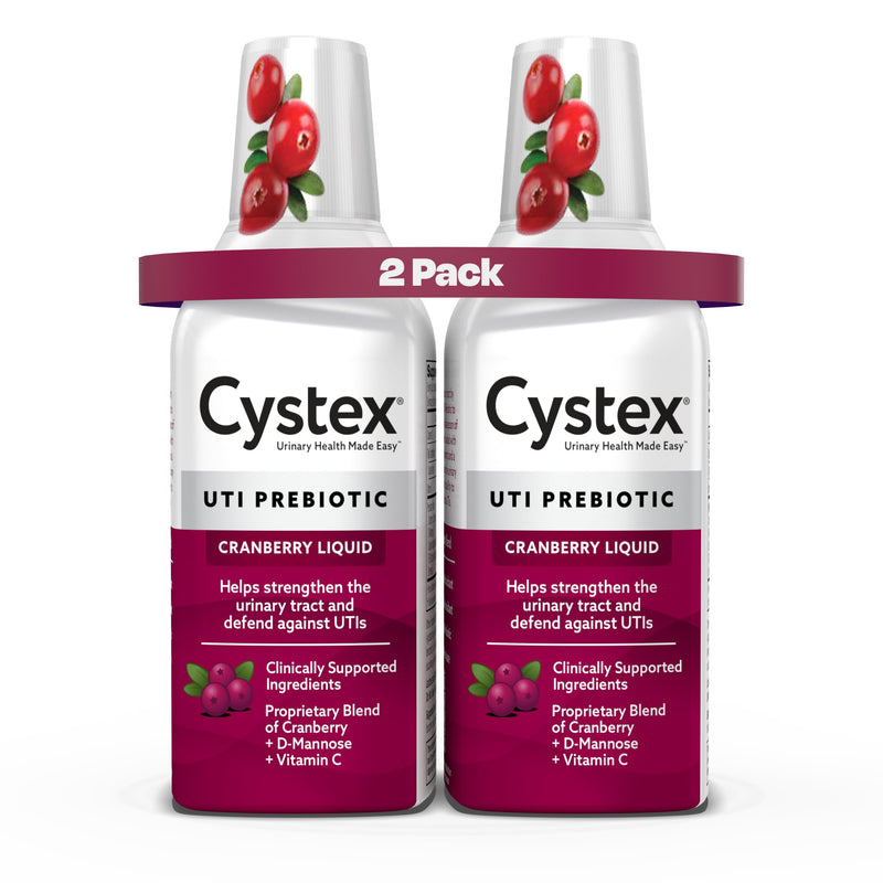 Cystex Urinary Tract Infection Support & Prevention - Cranberry Prebiotic Supplement with D-Mannose & Vitamin C for UTI Protection & Urinary Health Maintenance - 7.6 fl oz (Pack of 2) 7.6 Fl Oz (Pack of 2)