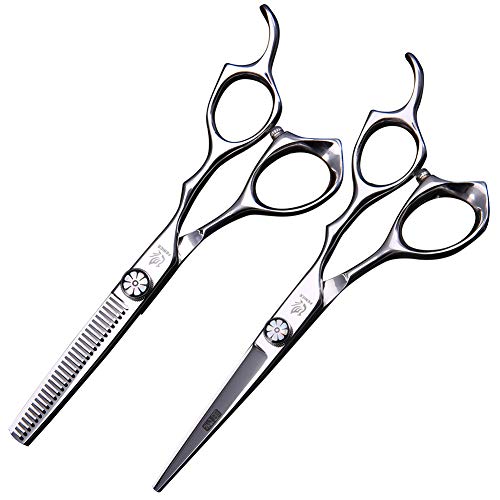 Fenice Professional Hair Cutting Thinning Shear- 8 in 1 Hairdressing Scissors Set - Barber Hair Cutting Scissors/Shears（5.5 inch） 5.5''