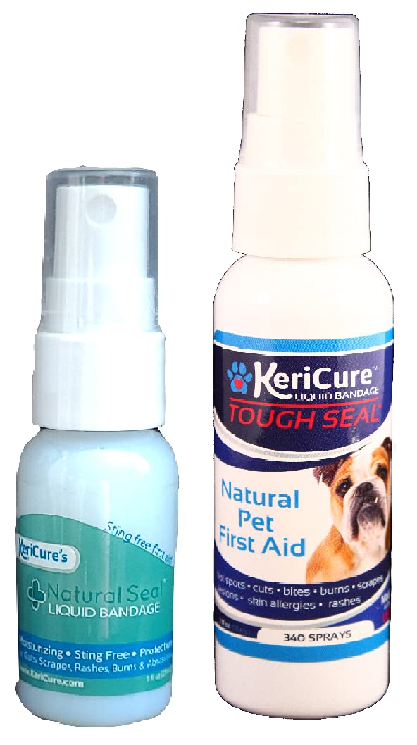Natural Seal and Tough Seal Spray on Liquid Bandage Products for People and Pets Combo Pack, 2 Pack, One for you and one for your pet, Combine and Save, Sting Free Spray on Bandage, No Harsh Chemicals - BeesActive Australia