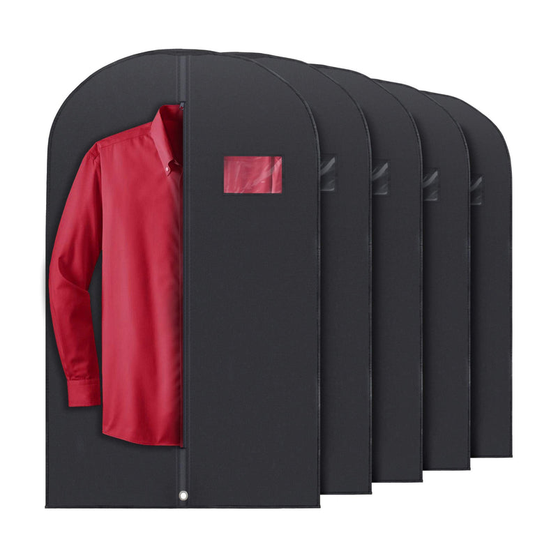 PLX 40" Black Garment Bags Suit Bag for Travel & Clothing Storage of Dresses, Shirts, Fur Coats, Jackets & Dance Costumes - Hanging Suit Cover for Men & Women Closet Storage Garment Protector 5 pack black: 40” x 24” - BeesActive Australia