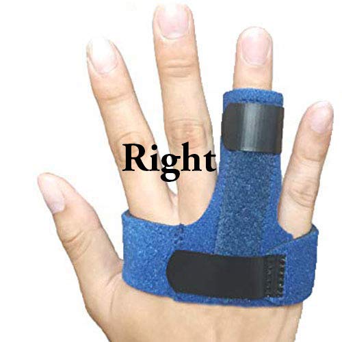Trigger Finger Splint, Finger Knuckle Support Brace, Adjustable Brace for Straightening Curved, Bent, Locked and Mallet Finger Thumb,Ring,Index(Right) Blue Right hand - BeesActive Australia