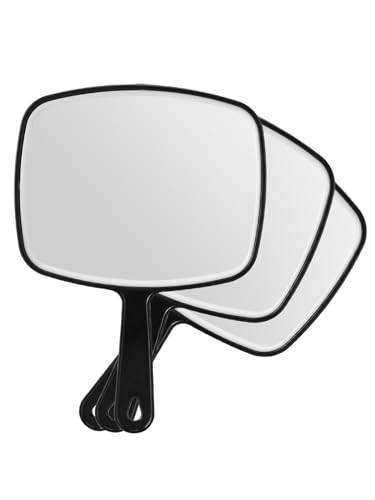 OMIRO Hand Mirror, Handheld Mirror with Handle, 9.2" L x 6.6" W,Pack of 3 9.6"L x 6.3"W - Pack of 3