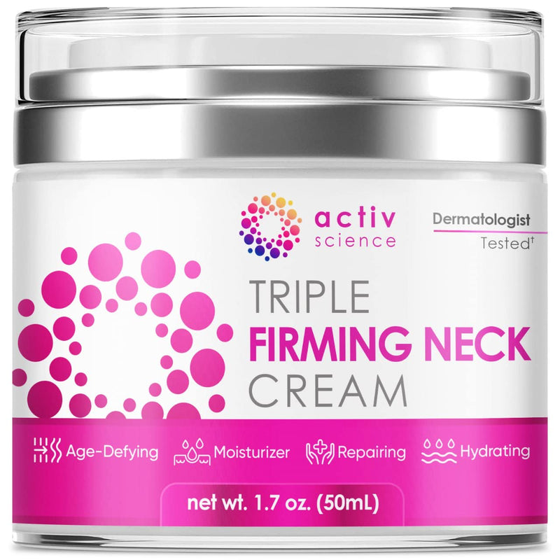ACTIVSCIENCE Neck Firming Cream - Natural Anti-Aging Facial Moisturizer with Retinol, Collagen & Hyaluronic Acid - Day & Night Anti-Wrinkle Cream - Firming, Hydrating Face Cream - 1.7Oz Original 1.7 Fl Oz (Pack of 1) - BeesActive Australia