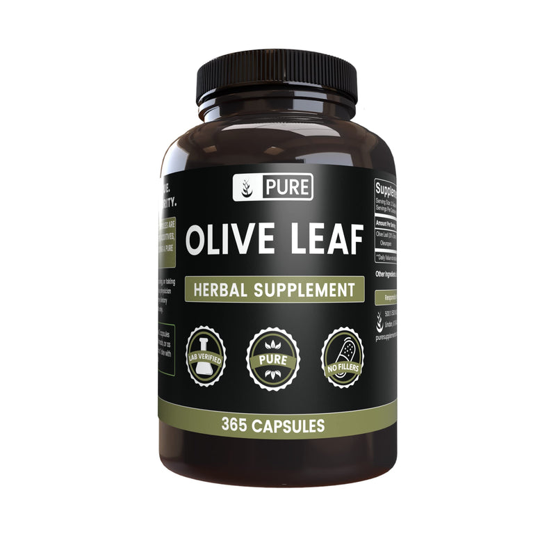 Pure Original Ingredients Olive Leaf (365 Capsules) No Magnesium Or Rice Fillers, Always Pure, Lab Verified 365 Count (Pack of 1) - BeesActive Australia