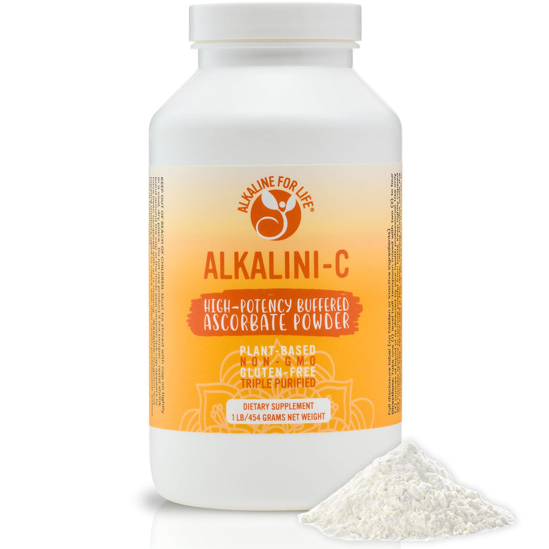 Alkaline for Life Buffered Vitamin C Powder, Corn-Free, L-Ascorbate | 1,584 Mg L-Ascorbate Per Half-Teaspoon; With Potassium, Calcium, Magnesium, Zinc; Non-Acidic, Gentle; Vegan 16 Ounce (Pack of 1)