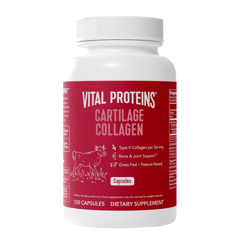 Vital Proteins Cartilage Collagen, Type II, 120 Capsules | Grass-fed Type II Collagen & Chondroitin Sulfate, Supports Joint Health, Hair Skin & Nails, 30 Servings 120 Count (Pack of 1)