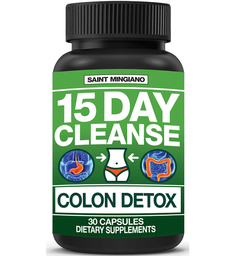 Saint Mingiano 15 Day Cleanse | Colon Detox with Natural Laxative for Constipation & Bloating. 30 Pills to Detoxify & Boost Energy | Extra-Strength Senna Leaf Supplements | Strong for Some People. - BeesActive Australia