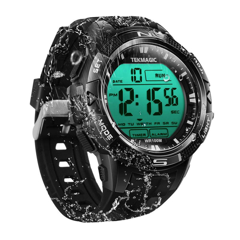 Digital Watch 100m Underwater Waterproof for Swimming Diving with Stopwatch, 12/24 Hour Format, Dual Time Zone, Alarm Functions - BeesActive Australia