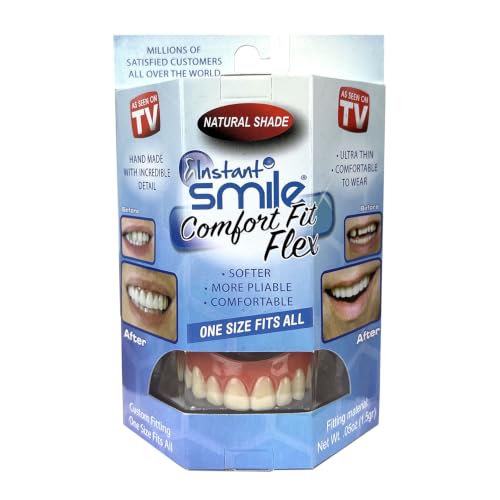 Instant Smile Comfort Fit Flex Cosmetic Teeth, Natural Shade, Upper 1 Count (Pack of 1)