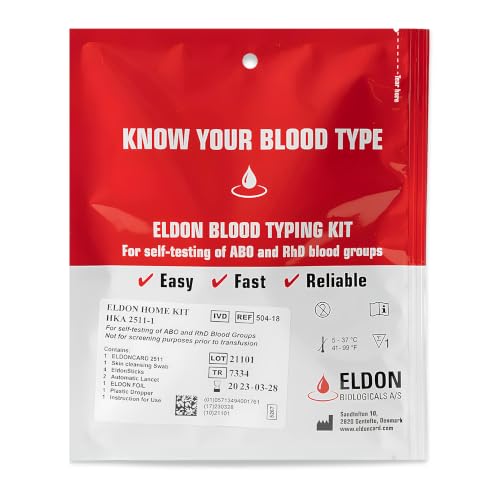 Original Home Blood Typing Kit - New Package + Improved Lancet (4 kits) 4