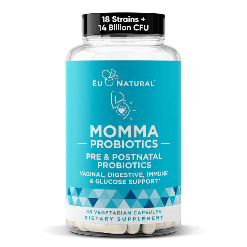 Eu Natural Prenatal Probiotics for Women, 14 Billion CFU, 30 Vegan Capsules | Supports digestive health during pregnancy, postpartum & nursing with 18 probiotic strains & prebiotics