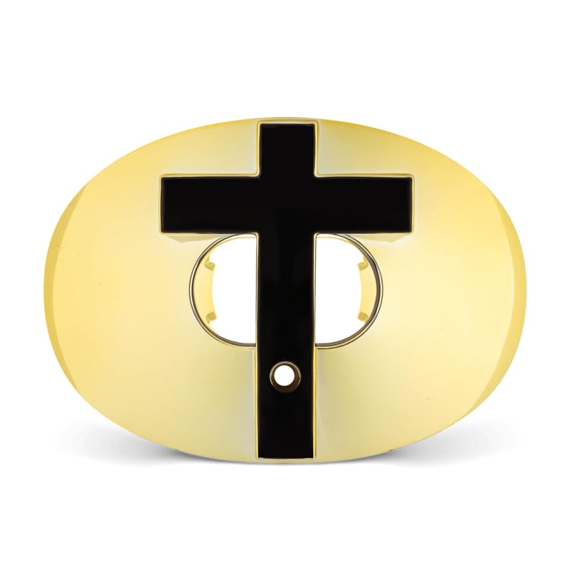 Battle Sports Cross Oxygen Football Mouthguard - Superior Airflow & Better Performance, Maximum Protection & Breathability Football Mouthpiece, Works with Braces One Size Gold/Black