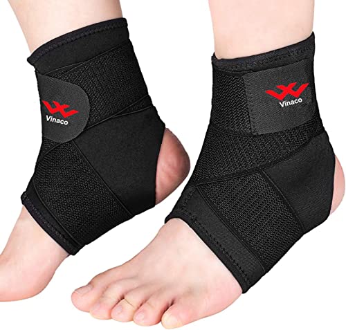 Vinaco Ankle Brace, 2 Pack Ankle Support for Sprained Ankle, Men & Women Small Classic Black