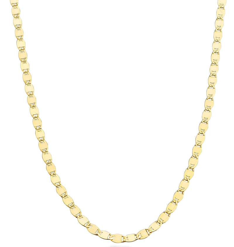 Miabella 18K Gold Over 925 Sterling Silver Italian Sparkle Mirror Link Chain Necklace for Women Teen Girls, Made in Italy Length 26 Inches - BeesActive Australia