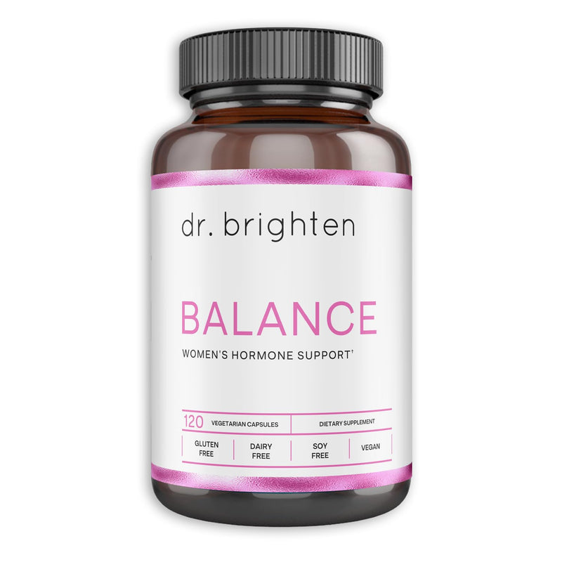 Dr. Brighten Balance - Hormone Balance for Women with Chasteberry and DIM - Targets Hormonal Acne, Period Issues, & PMS - Vegan, Non-GMO 120 Count (Pack of 1)