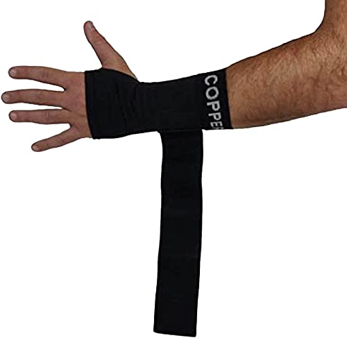 COPPER HEAL Long WRIST Brace compression Sleeve wraps Adjustable Bandage Right & Left Hands Strap Short Sleeves Wrap Recovery carpal tunnel wrist brace night support thumb L BLACK