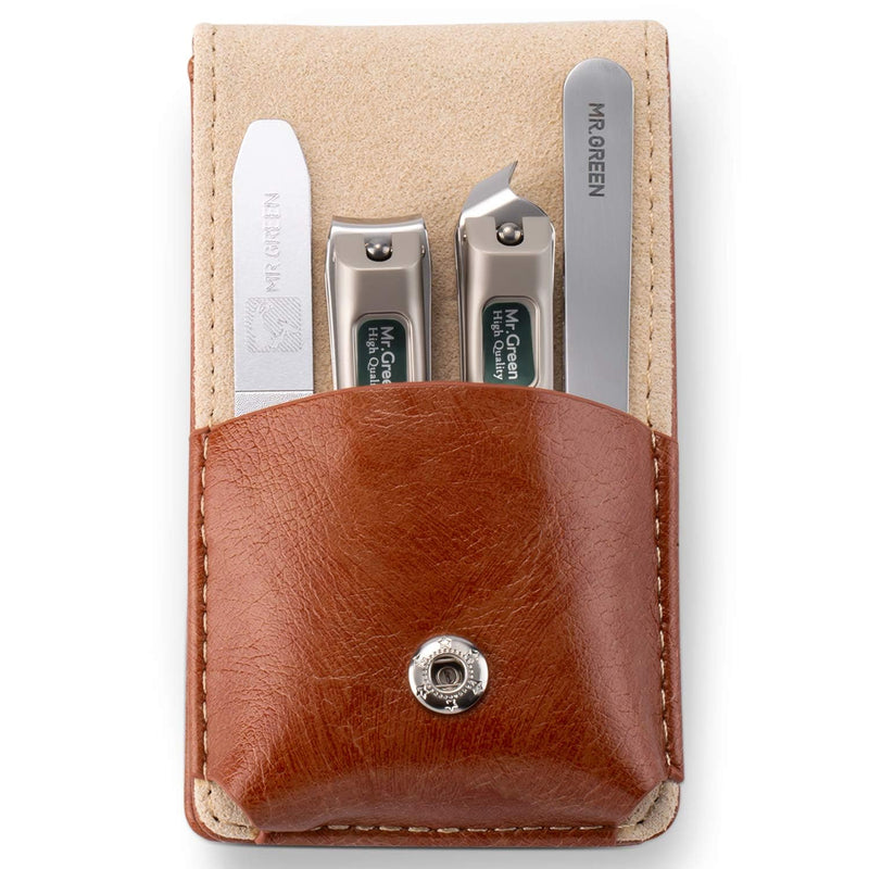 MR.GREEN Nail Clipper 4Pcs Set, Stainless Steel Manicure Pedicure Set, Medical Grade Grooming Kit with Travel Case Gift Box for Man & Woman Mr-6105