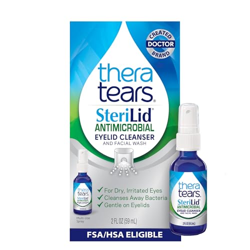 TheraTears SteriLid Antimicrobial Eyelid Cleanser and Face Wash, 2 Fl Oz 2 Ounce Cleanser